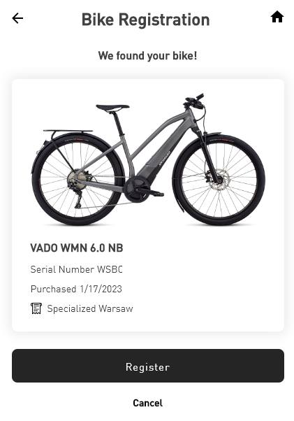 Specialized cheap bike registration