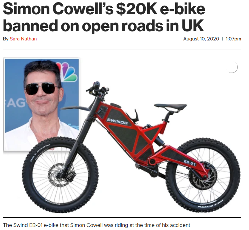 Simon cowell best sale electric trail bike