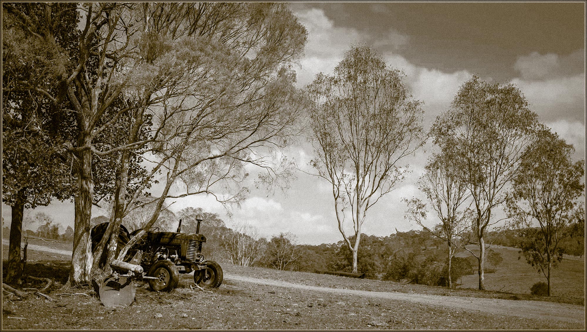 Tractor in field, 1932?