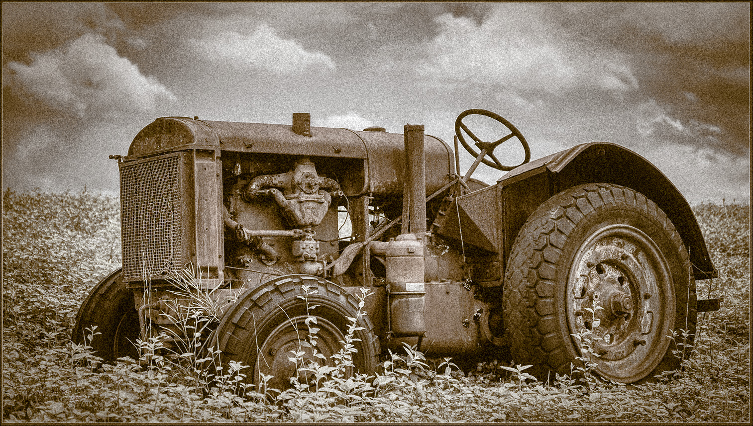 Tractor in field, 1932?
