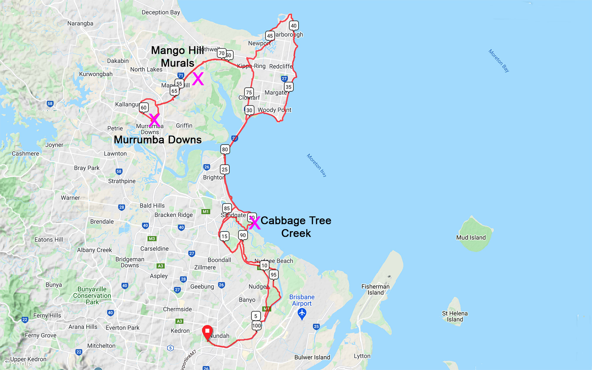 Map : Ride to Murrumba Downs