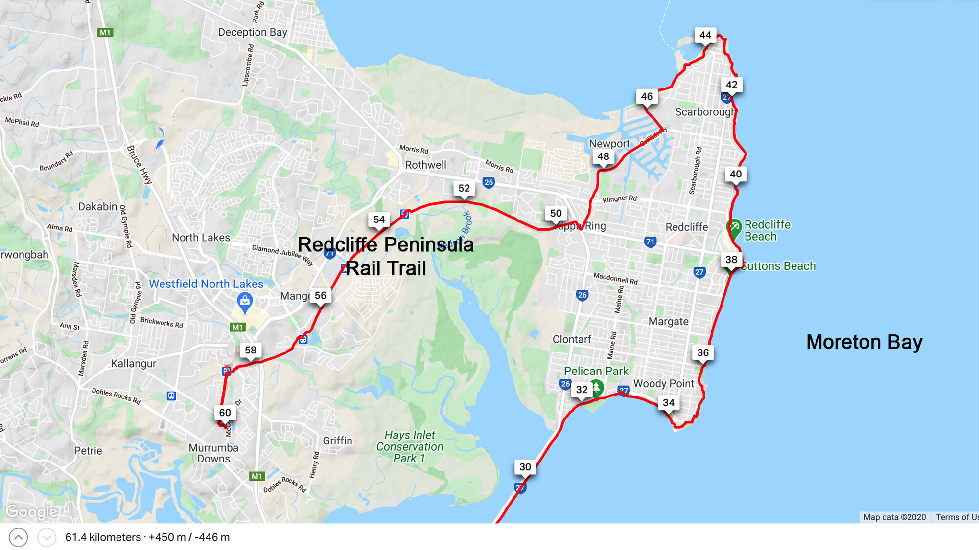 Redcliffe Peninsula : Ride with GPS map