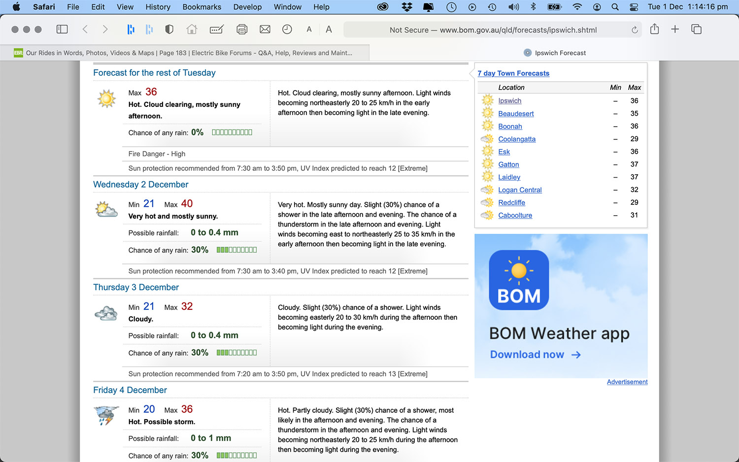 2020-12-01 : Ipswich Weather Forecast