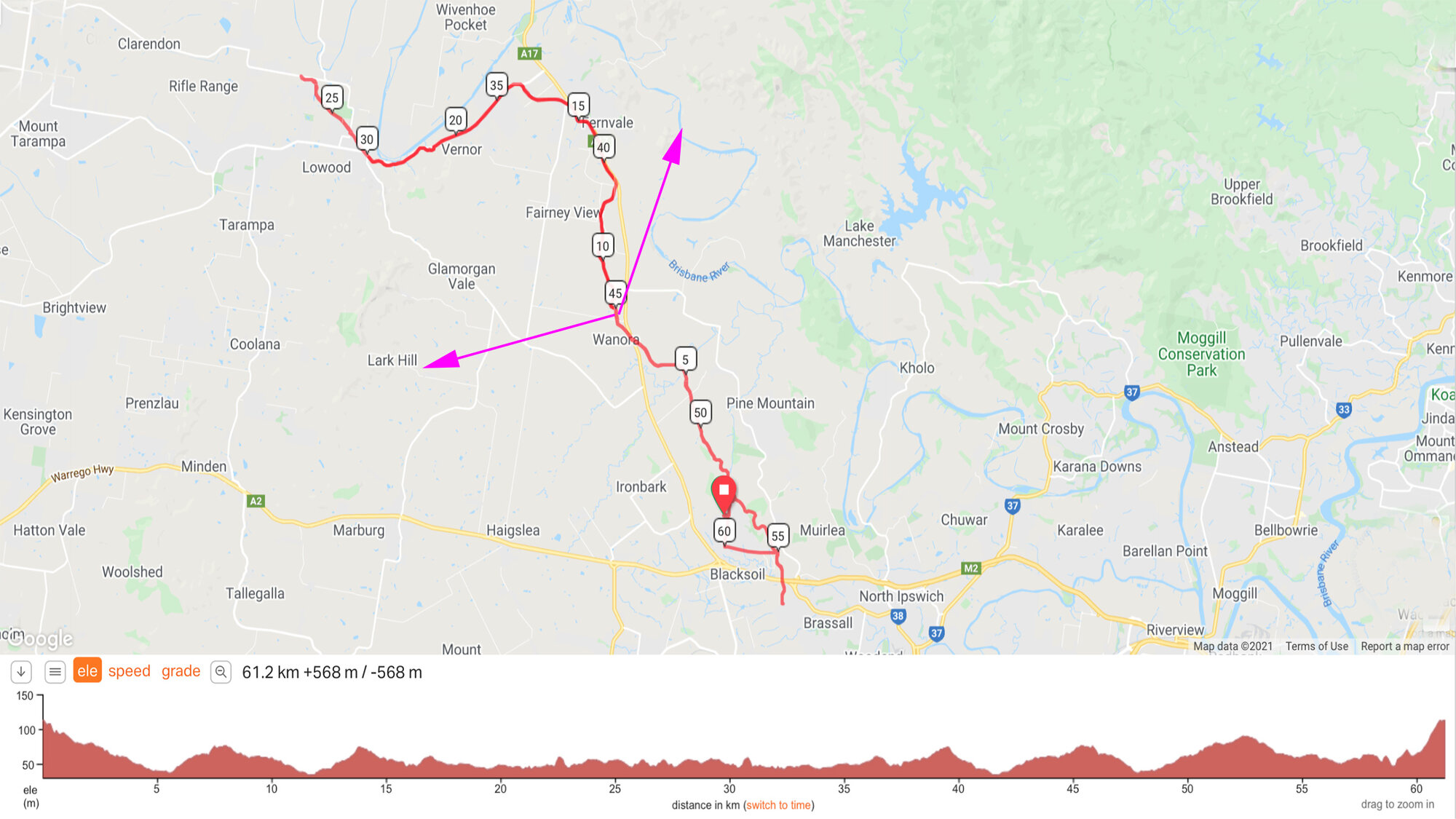 Ride Map : Pine Mountain — Lowood