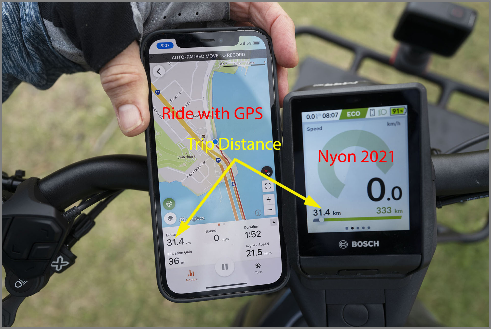 Ride with GPS / Bosch Nyon 2021