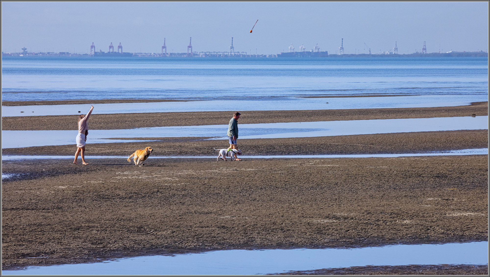 Brighton Beach, Brisbane, at low tide.