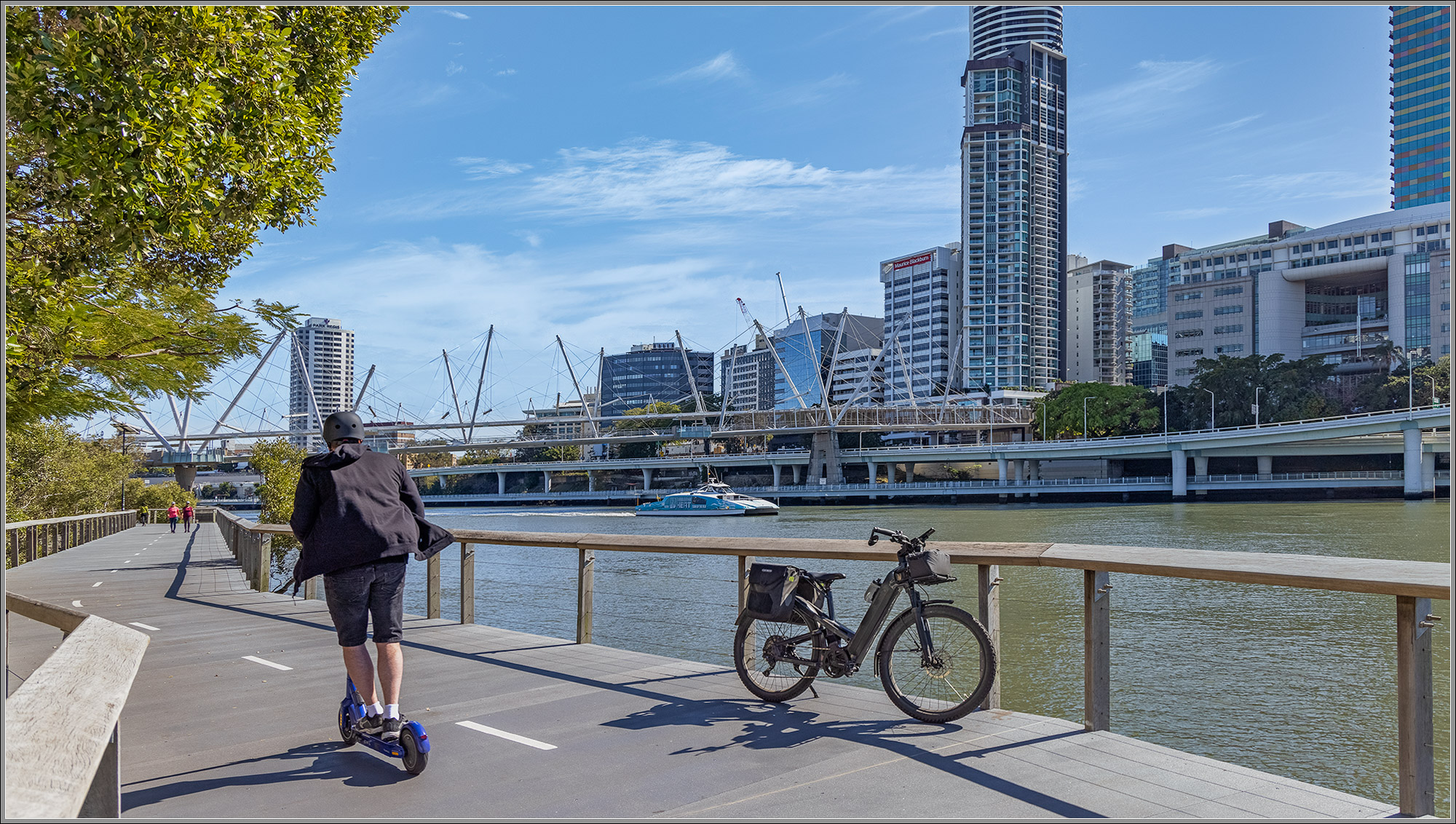 South Bank Boardwalk over the Brisbane River