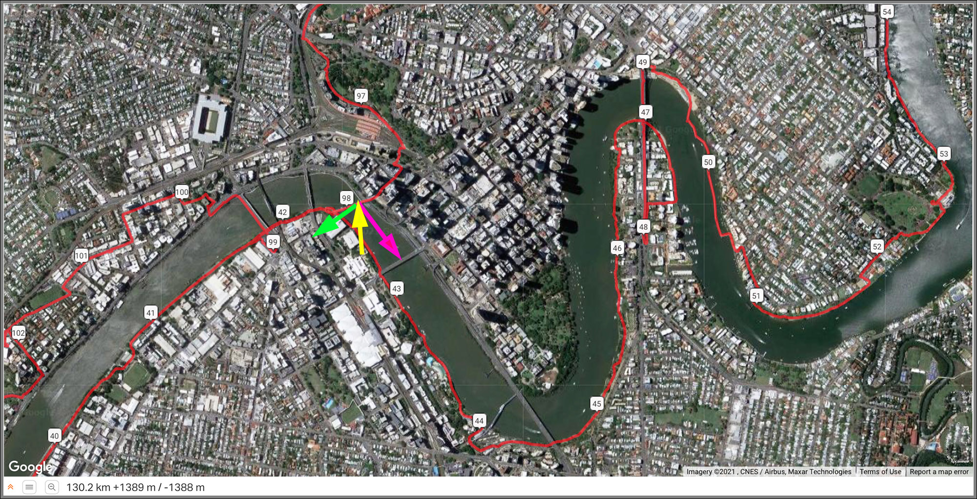 Map from Ride with GPS