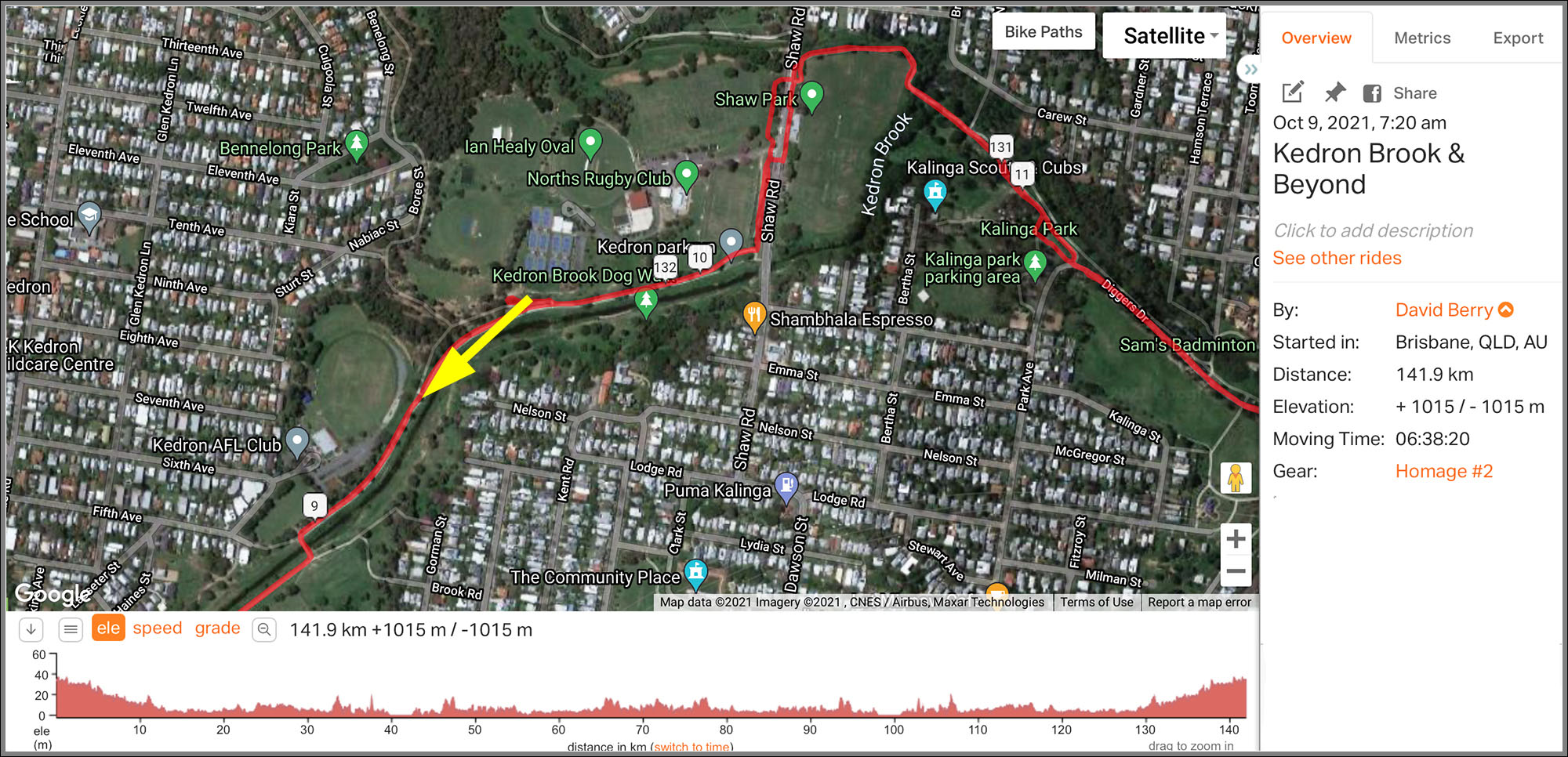 Ride down the Kedron Brook Cycleway