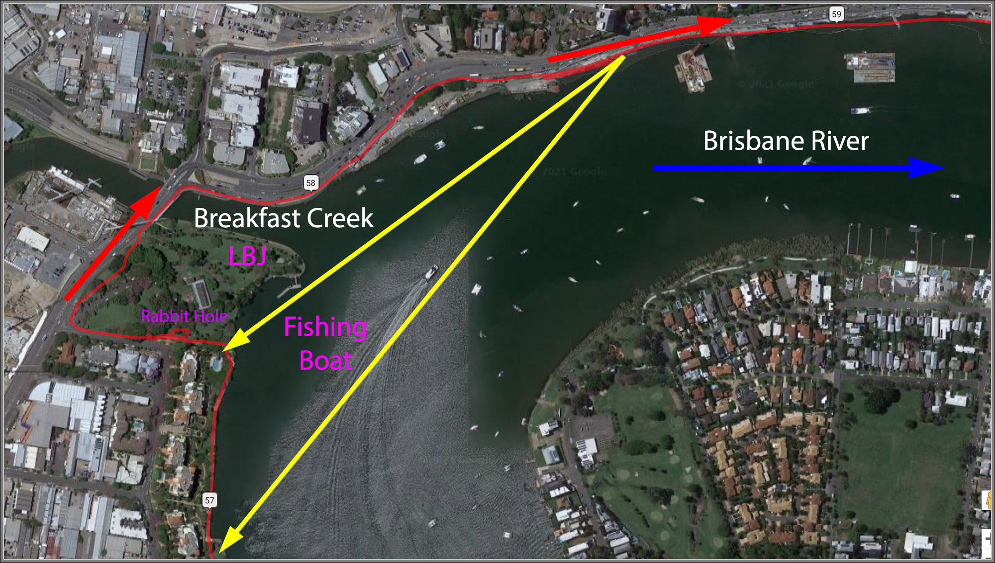 Map : Breakfast Creek & Newstead Park