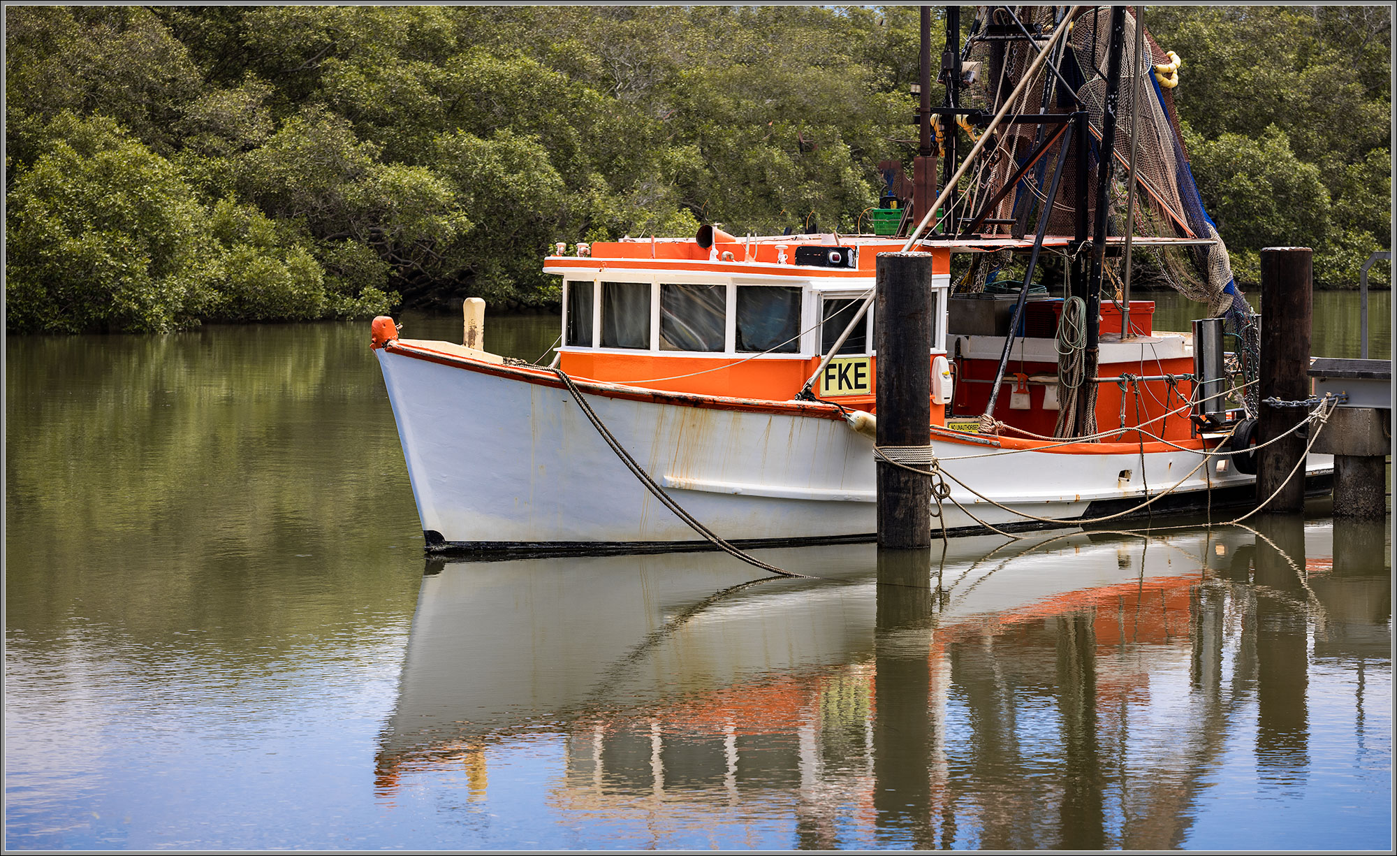 Trawler in Cabbage Tree Creek, Shorncliffe