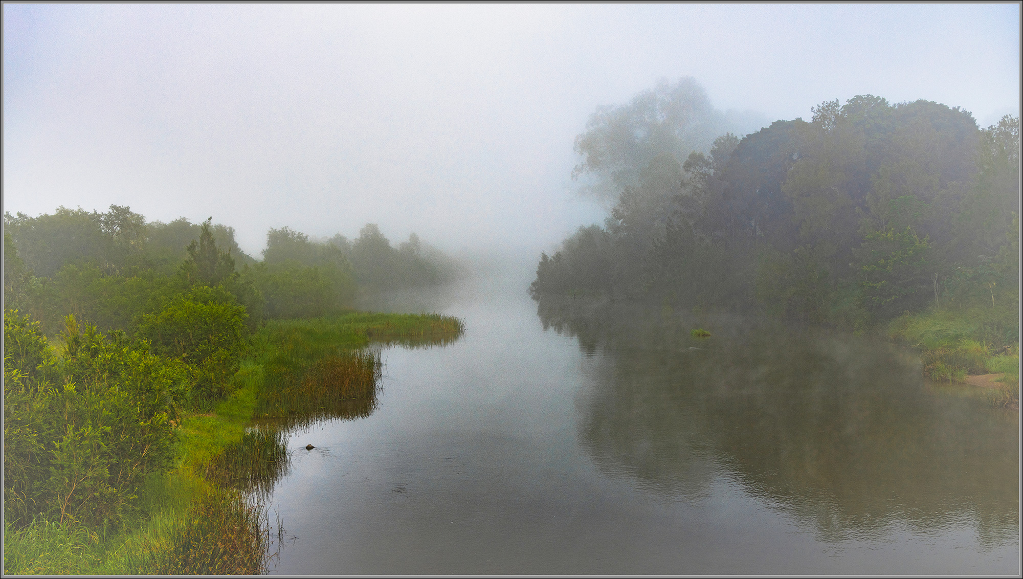 Brisbane River (looking dupstream), Burtons Bridge, Borallon