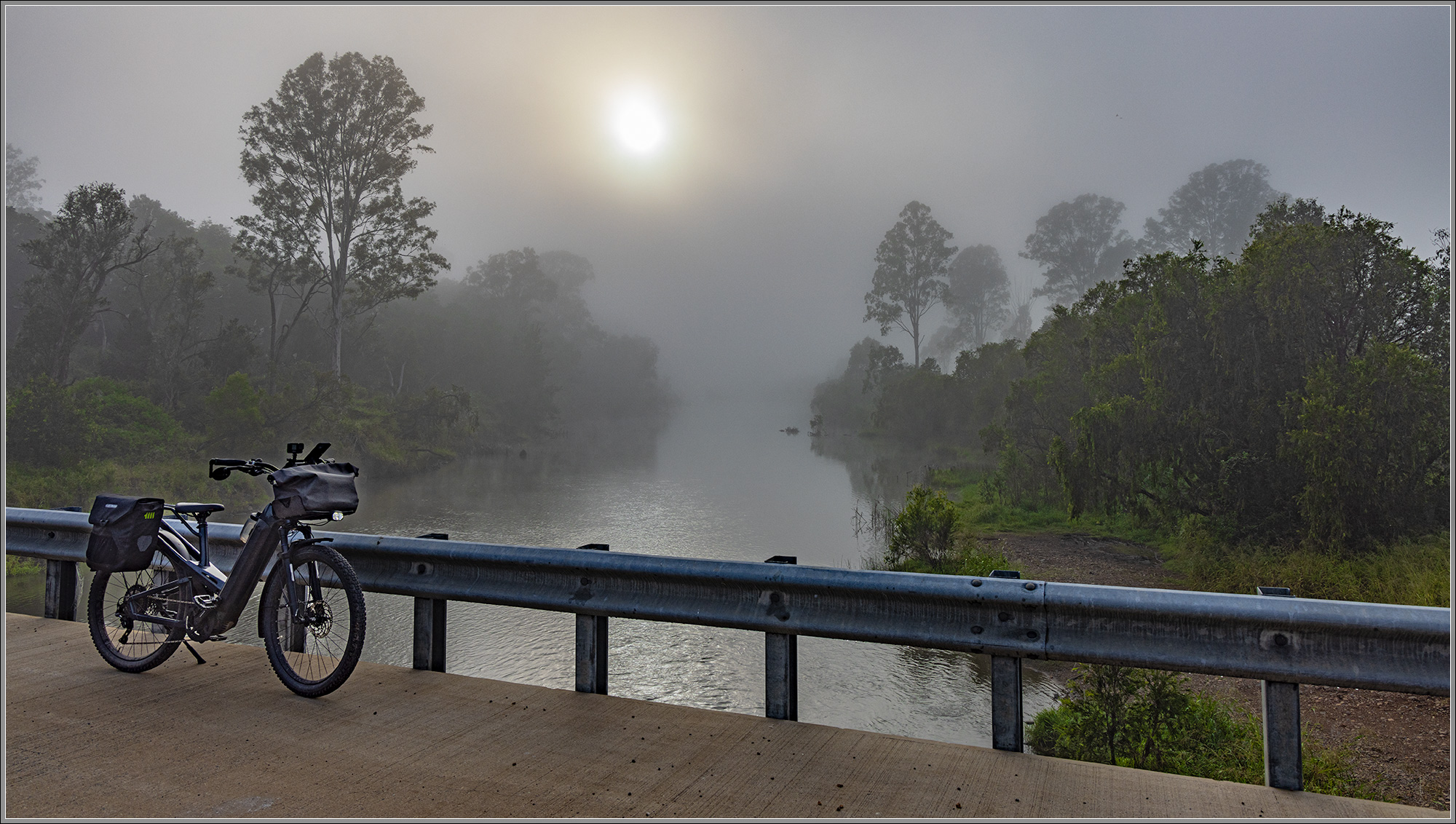 Brisbane River (looking downstream), Burtons Bridge, Borallon