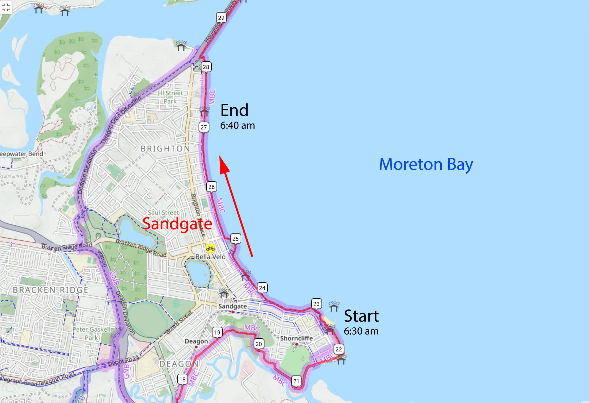 Moreton Bay Cycleway : Sandgate Beach