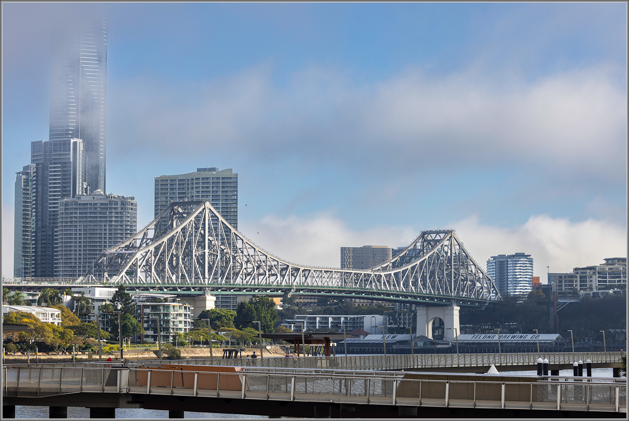 Fog Rising over Story Bridge, Brisbane River