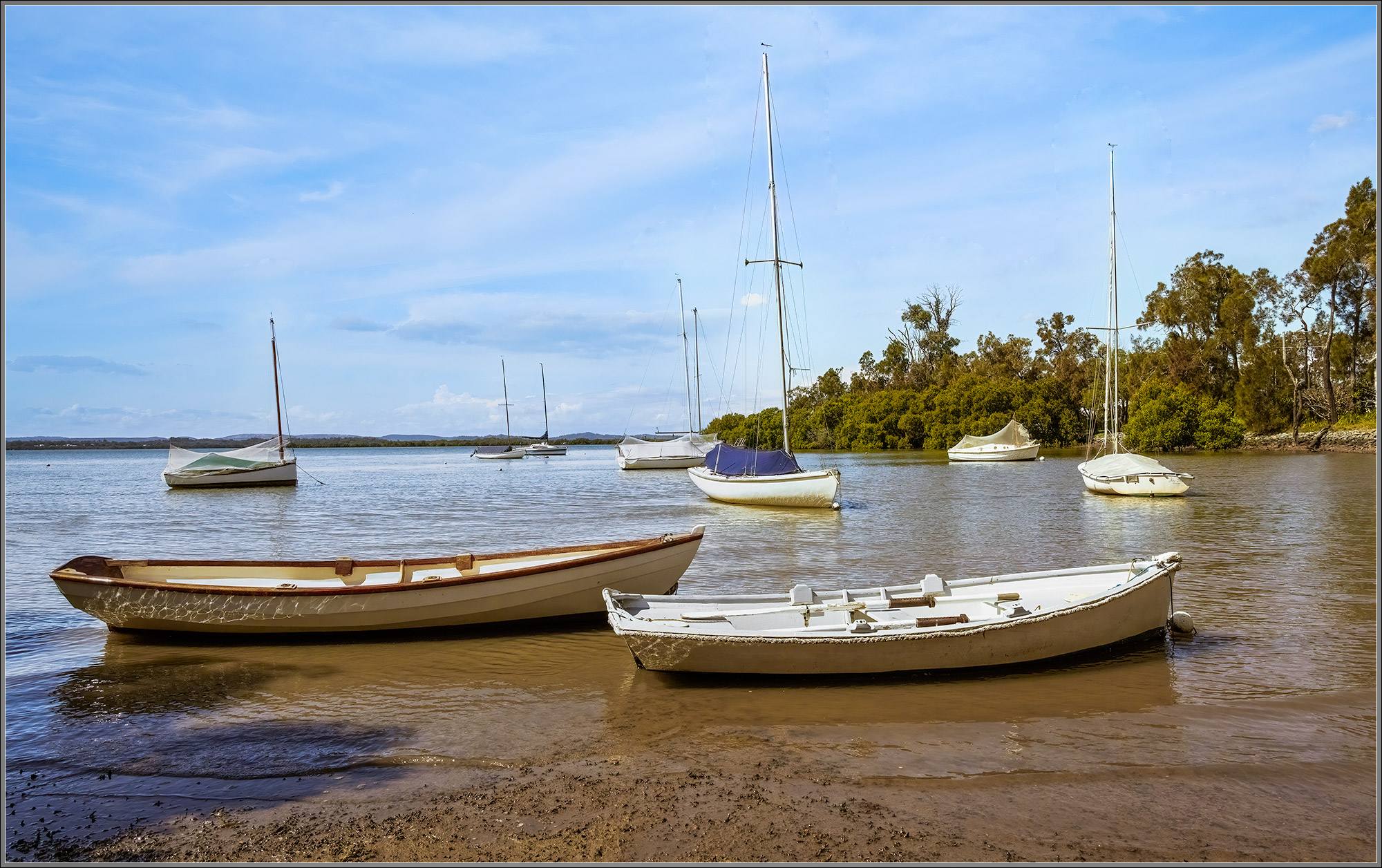 Wooden Rowing Boats : Redland Bay, Queensland