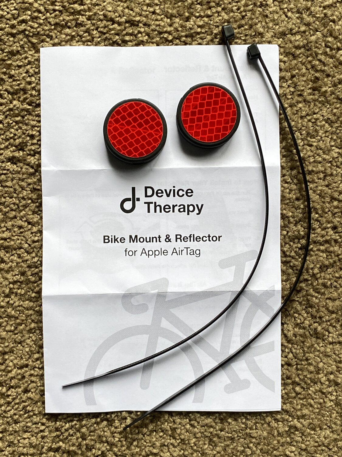 Device Therapy Bike Mount & Reflector for Apple AirTag - AirTag Hidden Bike  Mount