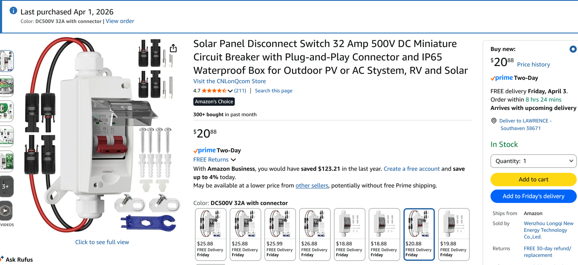 Screenshot 2026-04-01 at 15-35-30 CNLonQcom Solar Disconnect Switch 63A DC1000V Circuit Breake...png