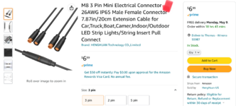 M8 3 Pin Mini Electrical Connector 26AWG IP65 Male Female Connector 7.87in20cm Extension Cable...png